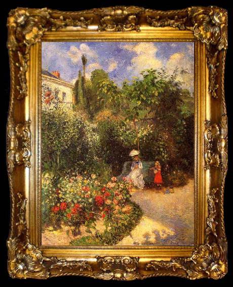 framed  Camille Pissarro The garden of Pontoise, ta009-2